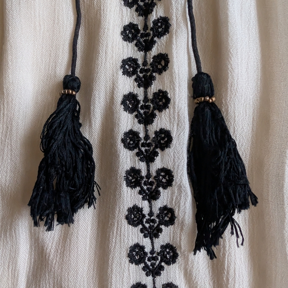 Free People Long Sleeve Embroidered Boho Tunic Dress Size Small - Picture 11 of 16